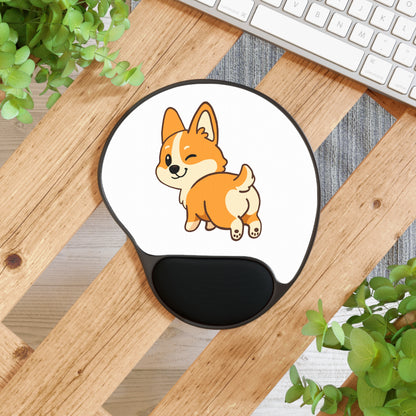 Corgi Butt Cute Ergonomic Mouse Pad with Wrist Rest — Cute Dog Desk Accessory