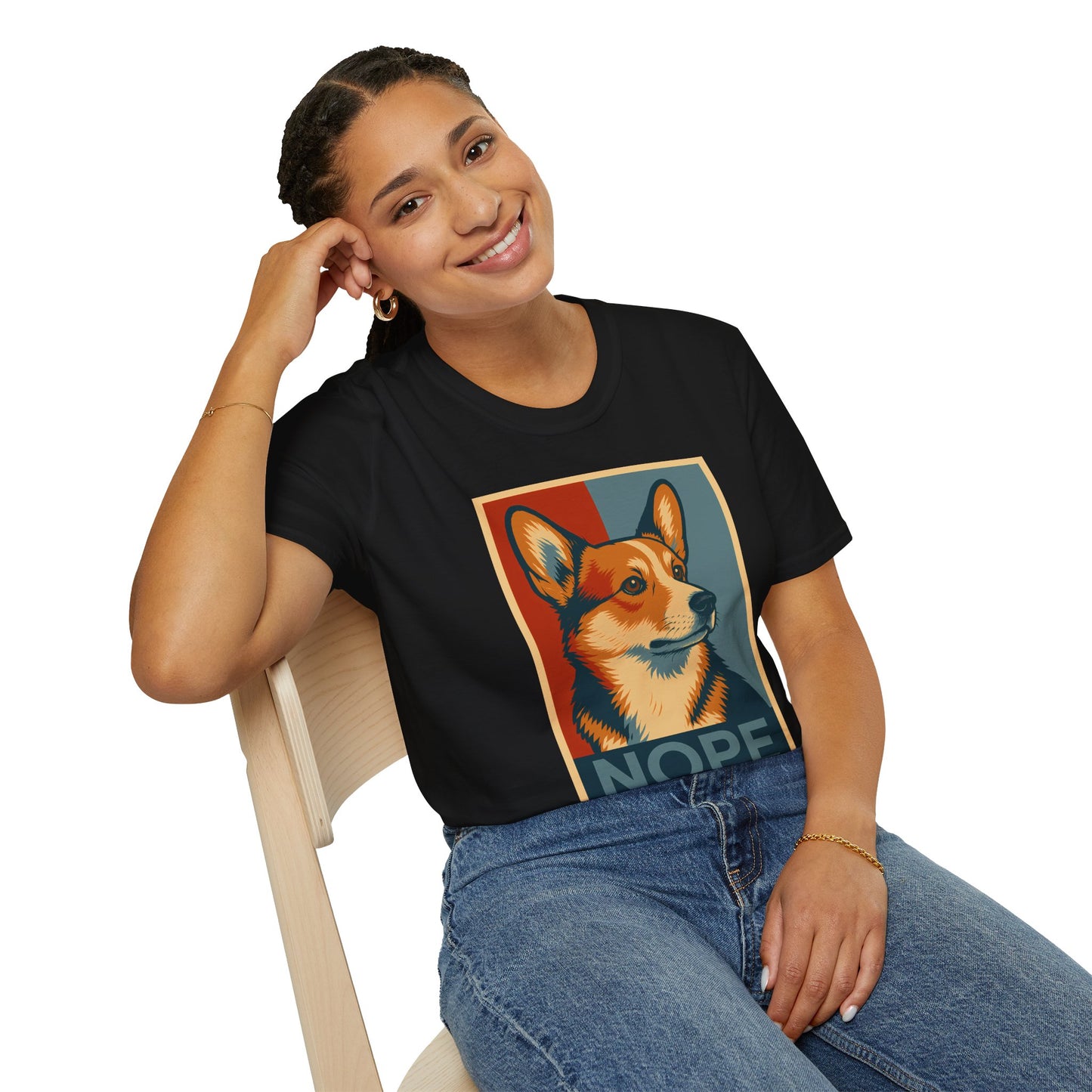 Corgi 'NOPE' Graphic T‑Shirt — Retro Pop Art Tee
