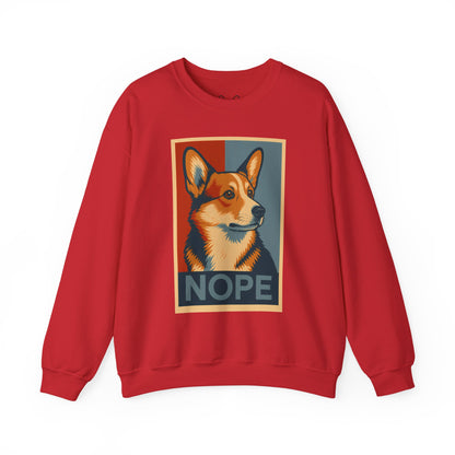 Corgi 'NOPE' Crewneck Sweatshirt – Funny Corgi Graphic Pullover