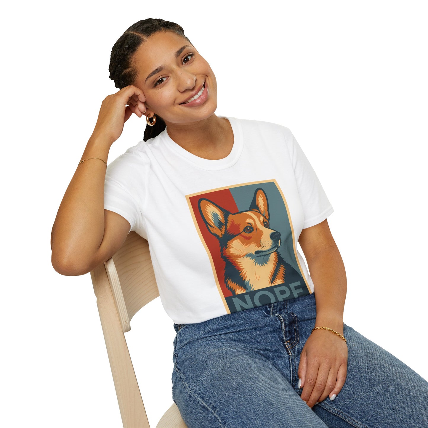 Corgi 'NOPE' Graphic T‑Shirt — Retro Pop Art Tee