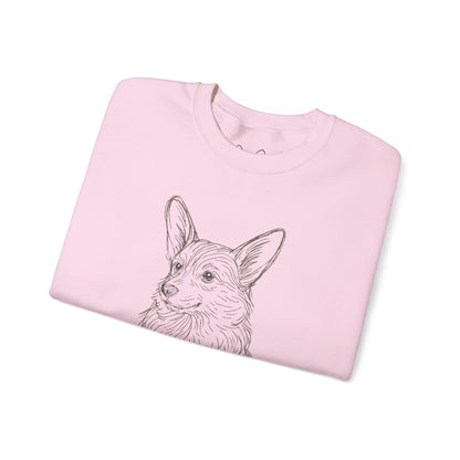 Corgi Sketch Crewneck Sweatshirt — Hand-Drawn Corgi Illustration