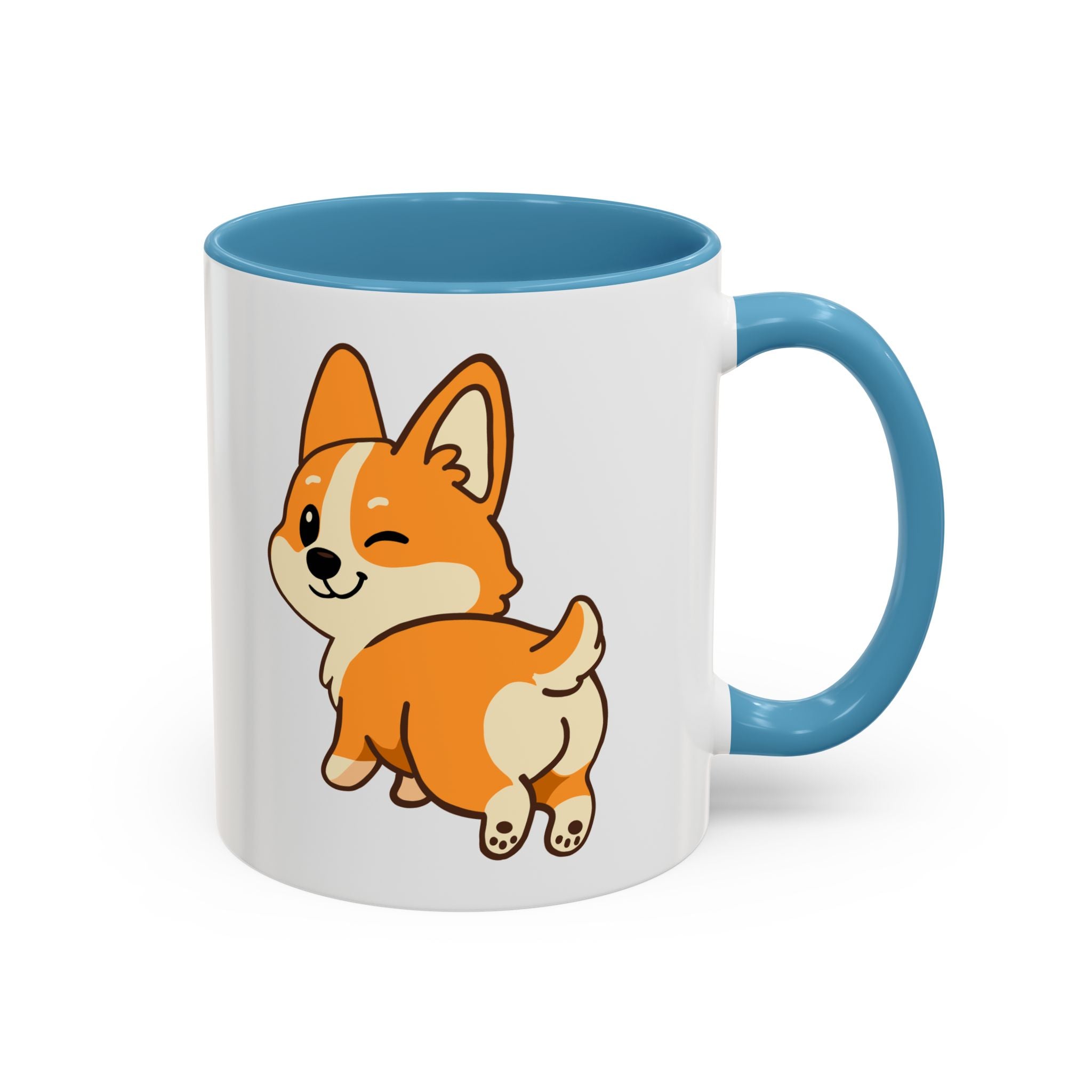 Cute Winking Corgi Accent Coffee Mug — Cute Dog Lover Gift (11/15oz)