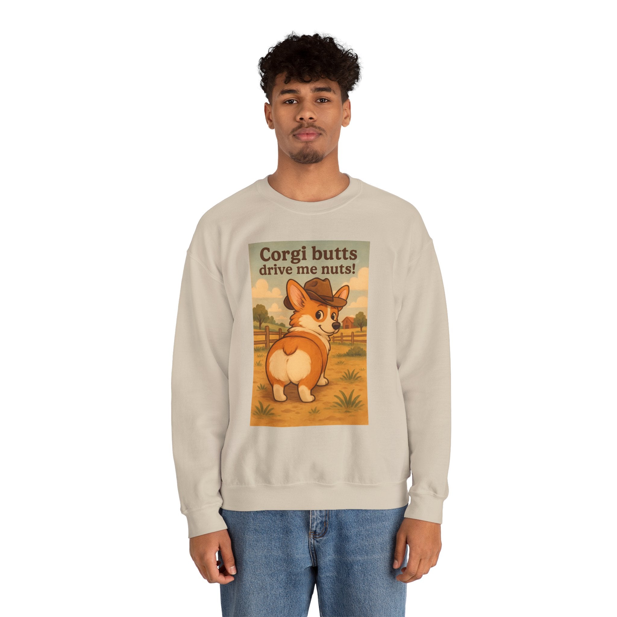 Corgi Butts Drive Me Nuts Sweatshirt — Cute Vintage Corgi Crewneck