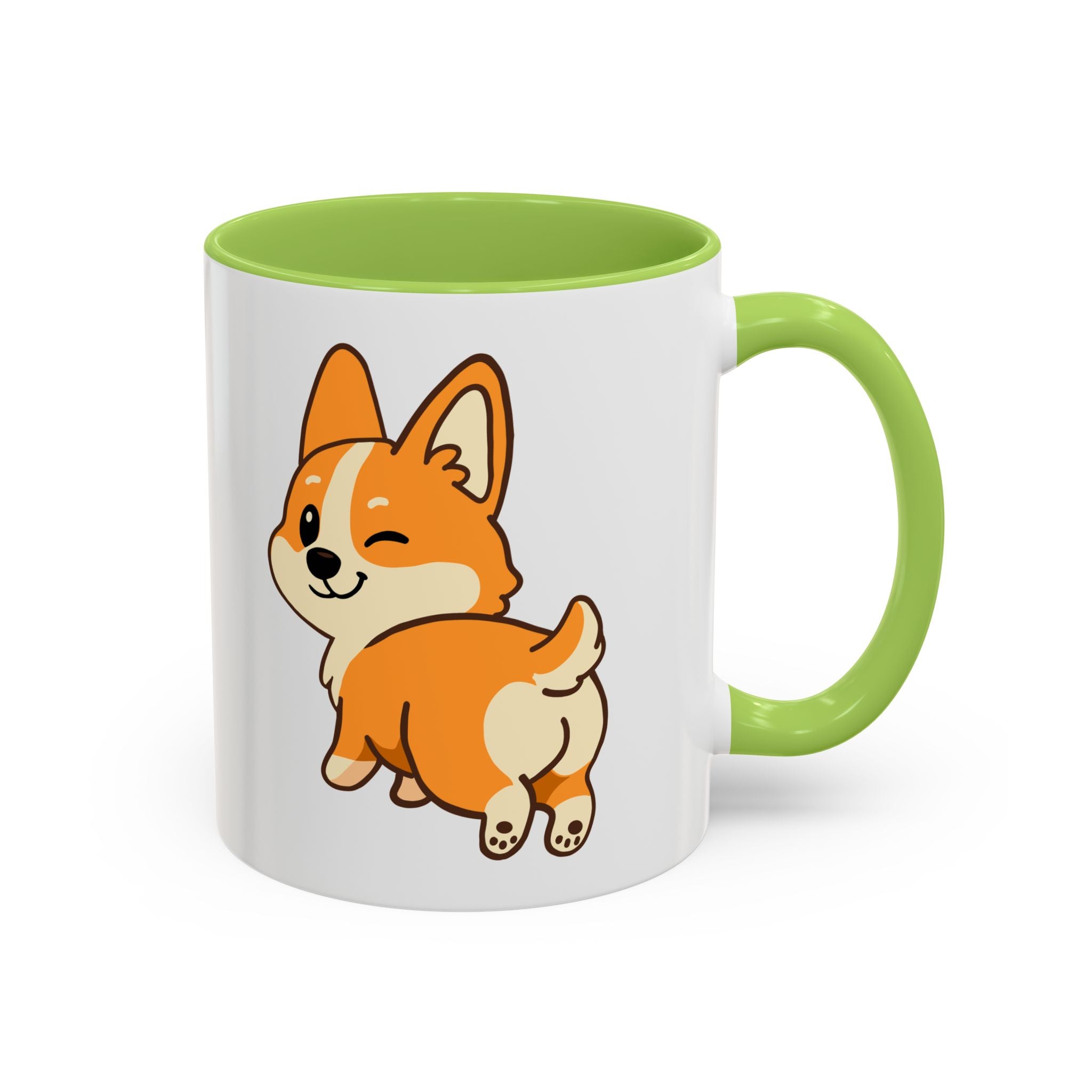 Cute Winking Corgi Accent Coffee Mug — Cute Dog Lover Gift (11/15oz)