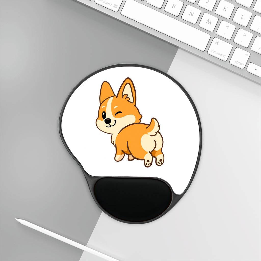 Corgi Butt Cute Ergonomic Mouse Pad with Wrist Rest — Cute Dog Desk Accessory