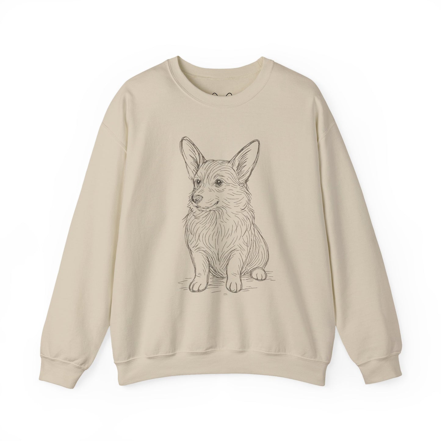 Corgi Sketch Crewneck Sweatshirt — Hand-Drawn Corgi Illustration