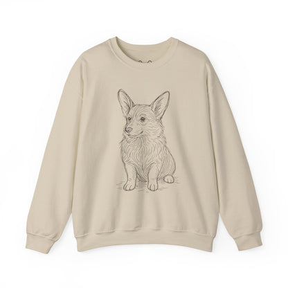 Corgi Sketch Crewneck Sweatshirt — Hand-Drawn Corgi Illustration