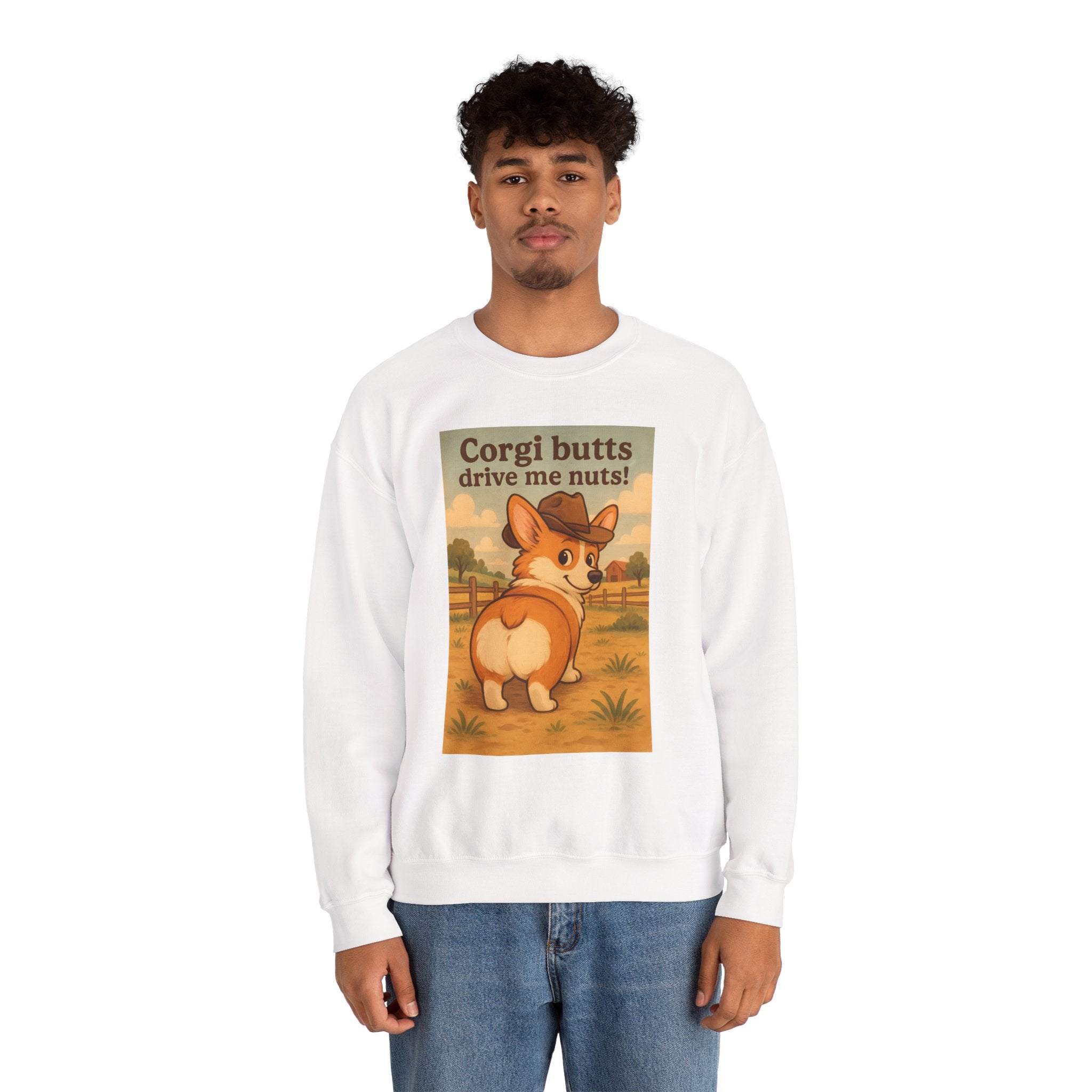 Corgi Butts Drive Me Nuts Sweatshirt — Cute Vintage Corgi Crewneck
