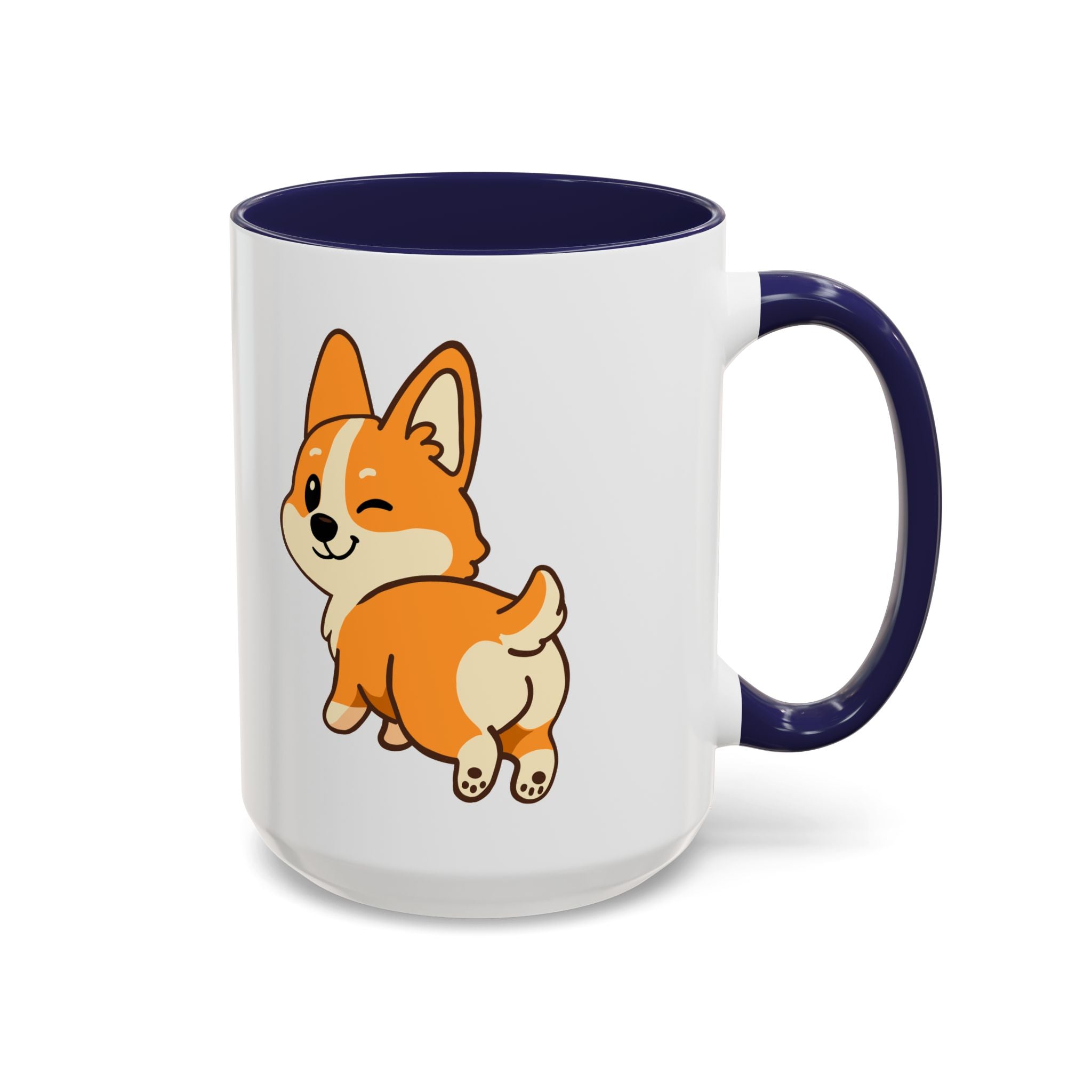 Cute Winking Corgi Accent Coffee Mug — Cute Dog Lover Gift (11/15oz)