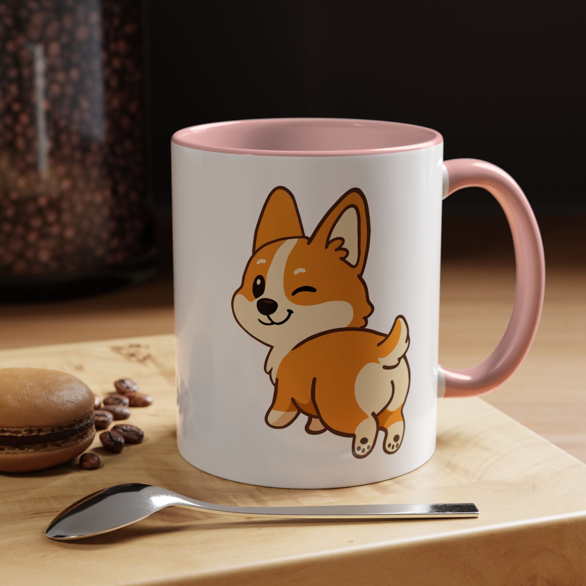 Cute Winking Corgi Accent Coffee Mug — Cute Dog Lover Gift (11/15oz)