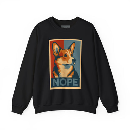 Corgi 'NOPE' Crewneck Sweatshirt – Funny Corgi Graphic Pullover