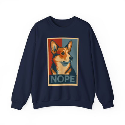 Corgi 'NOPE' Crewneck Sweatshirt – Funny Corgi Graphic Pullover