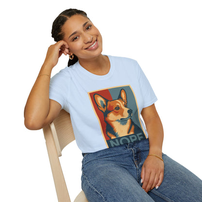 Corgi 'NOPE' Graphic T‑Shirt — Retro Pop Art Tee