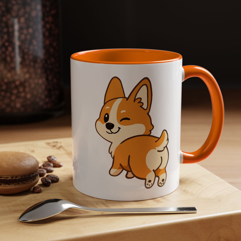 Cute Winking Corgi Accent Coffee Mug — Cute Dog Lover Gift (11/15oz)