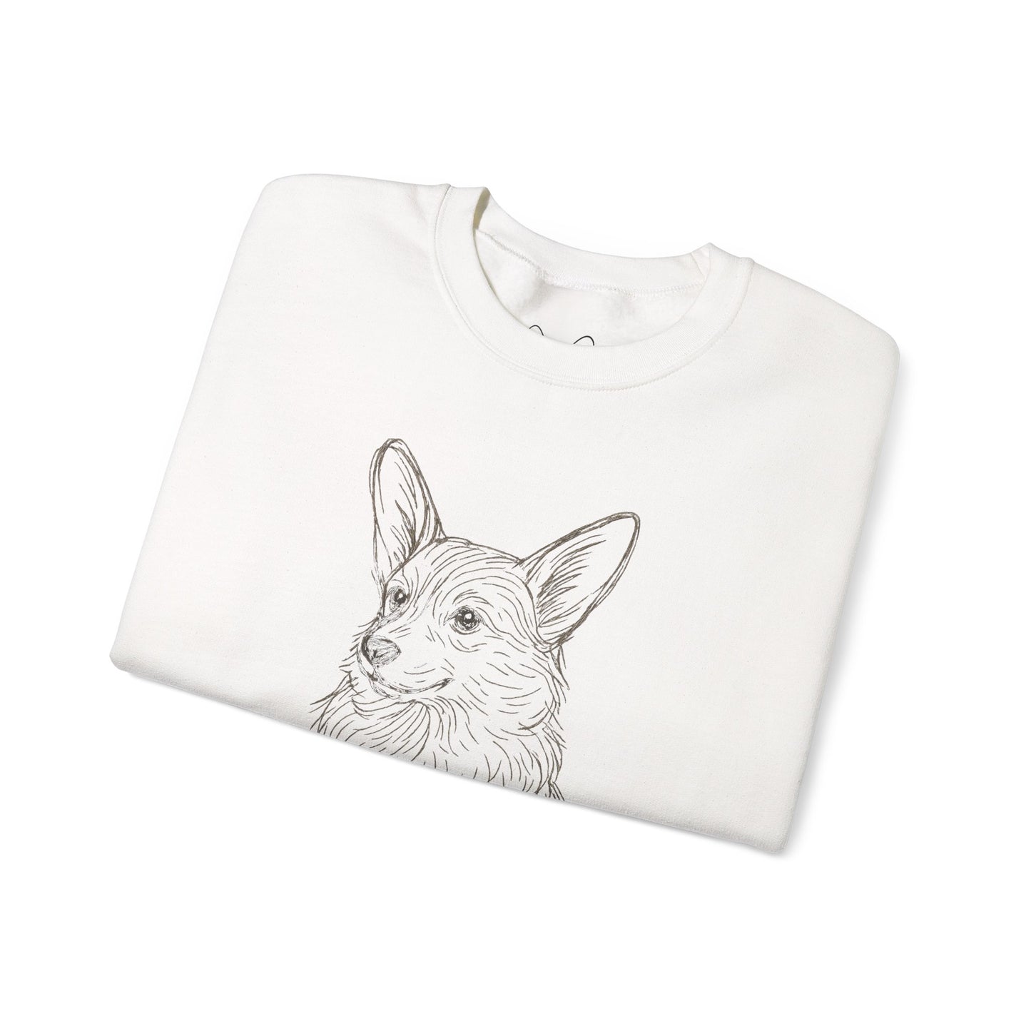 Corgi Sketch Crewneck Sweatshirt — Hand-Drawn Corgi Illustration