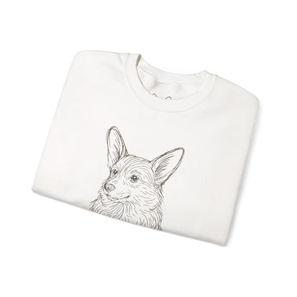 Corgi Sketch Crewneck Sweatshirt — Hand-Drawn Corgi Illustration