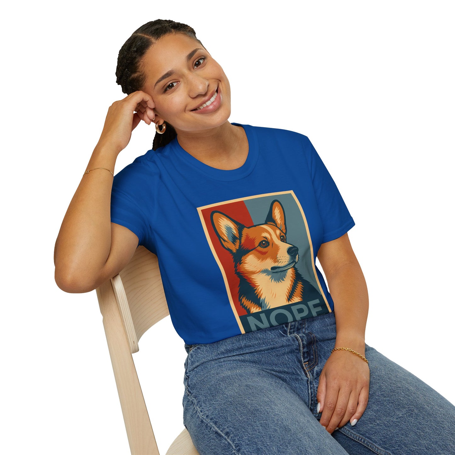 Corgi 'NOPE' Graphic T‑Shirt — Retro Pop Art Tee