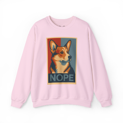 Corgi 'NOPE' Crewneck Sweatshirt – Funny Corgi Graphic Pullover