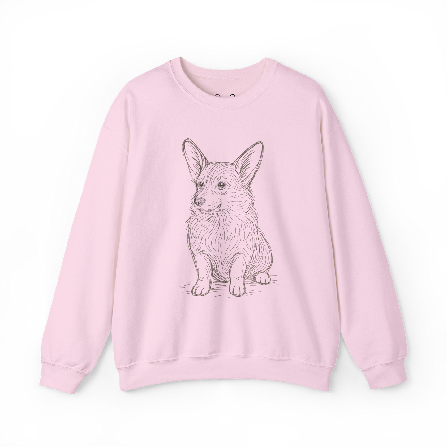 Corgi Sketch Crewneck Sweatshirt — Hand-Drawn Corgi Illustration