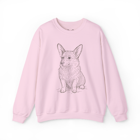 Corgi Sketch Crewneck Sweatshirt — Hand-Drawn Corgi Illustration