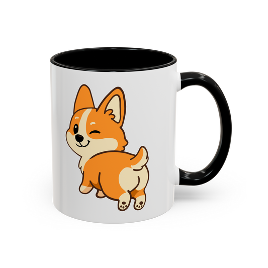 Cute Winking Corgi Accent Coffee Mug — Cute Dog Lover Gift (11/15oz)