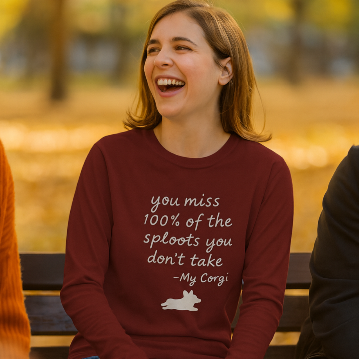 Long Sleeve Tee — "You miss 100% of the sploots you don't take" Corgi Shirt